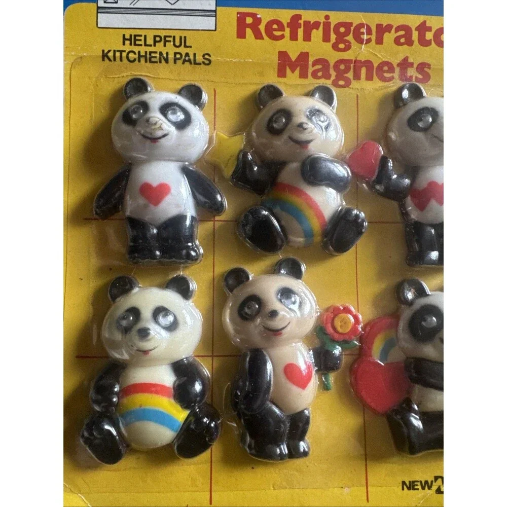 Set Of 6 Panda Pals Refrigerator Magnets New Design Sealed